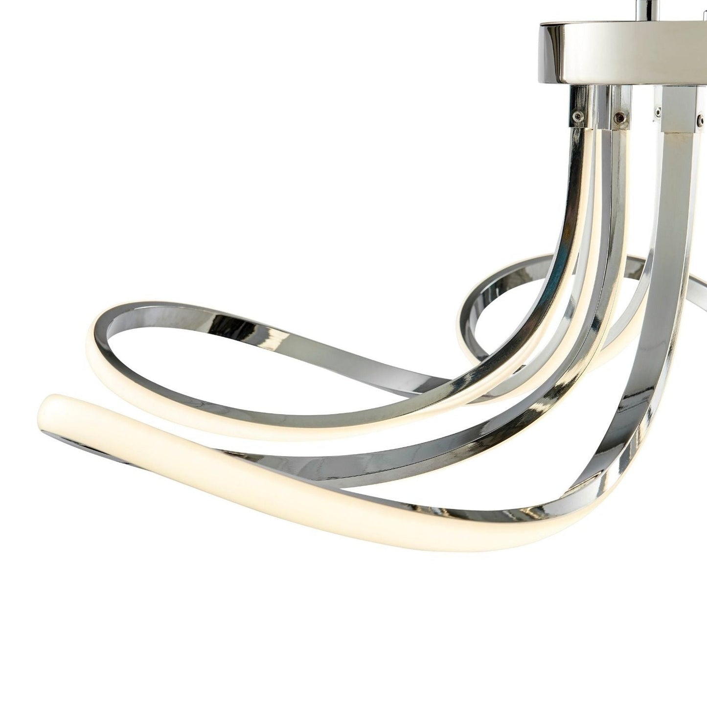 6 Petal Flower LED Strip Chandelier // Chrome and Dimmable