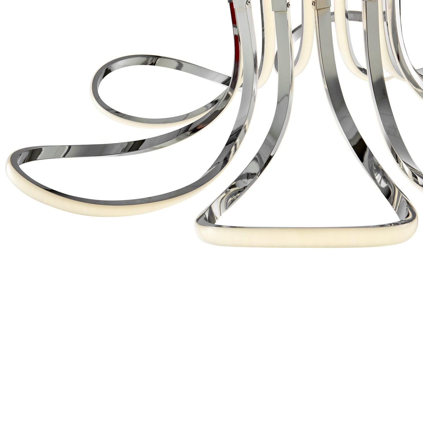 6 Petal Flower LED Strip Flush Mount Lamp // Chrome and Dimmable