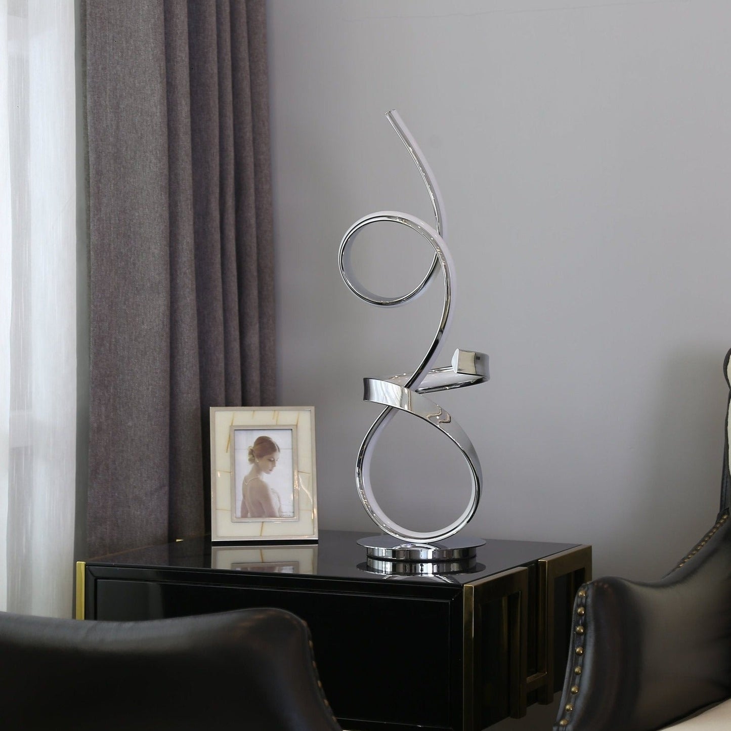 Amsterdam Chrome Table Lamp - LED Strip & Touch Dimmer
