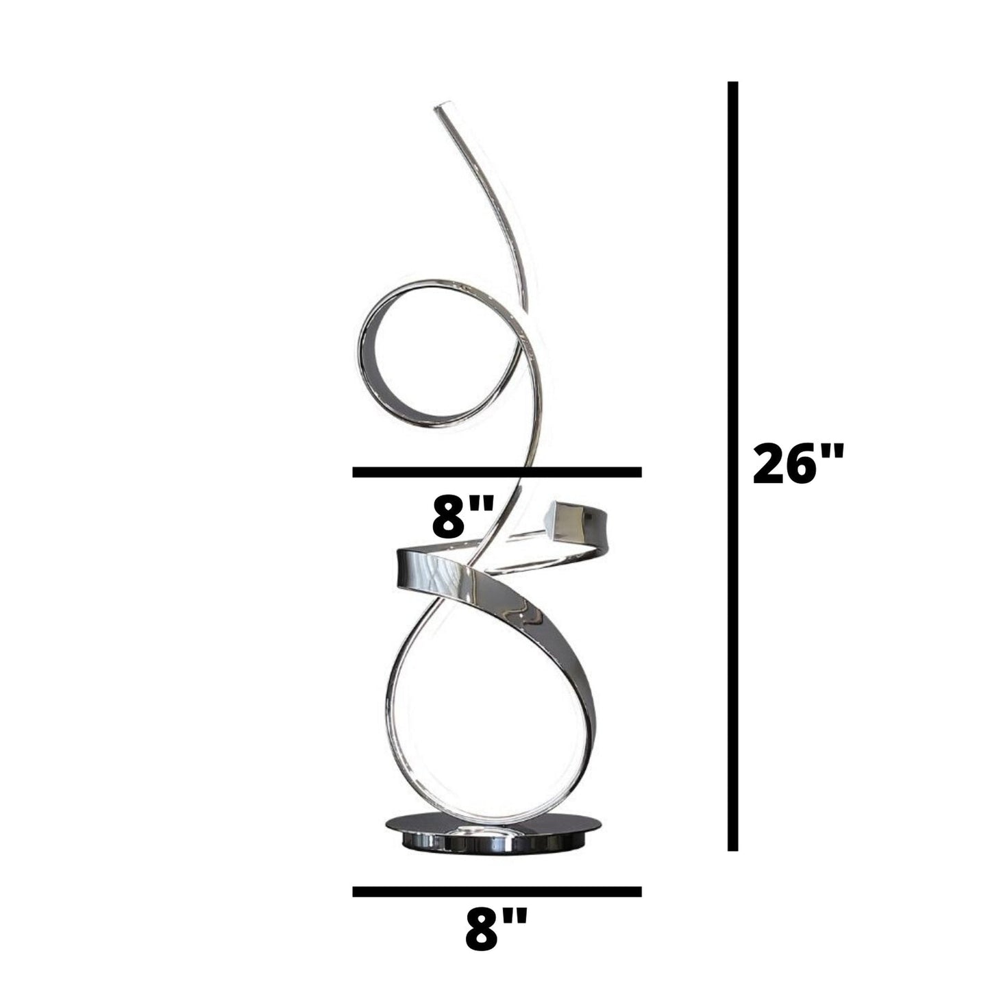 Amsterdam Chrome Table Lamp - LED Strip & Touch Dimmer