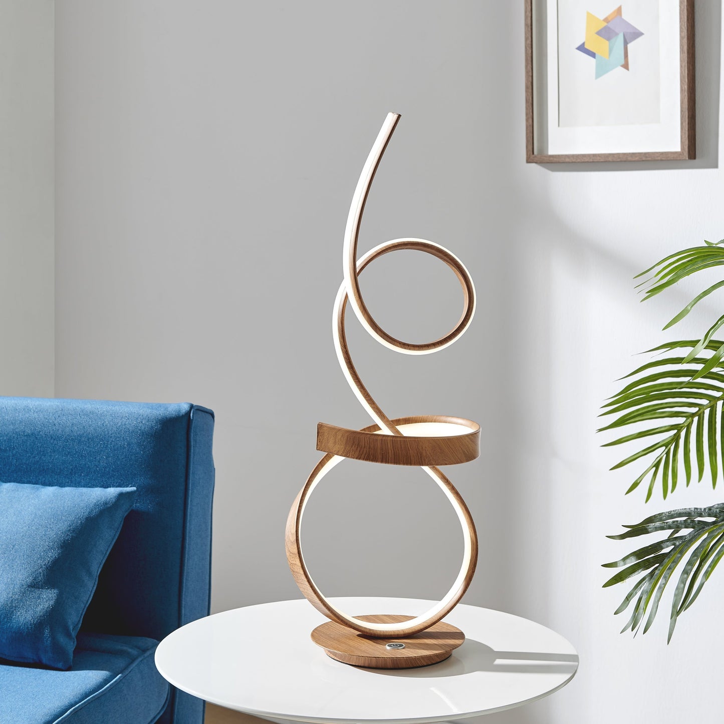 Amsterdam Light Wood Table Lamp - LED Strip & Touch Dimmer