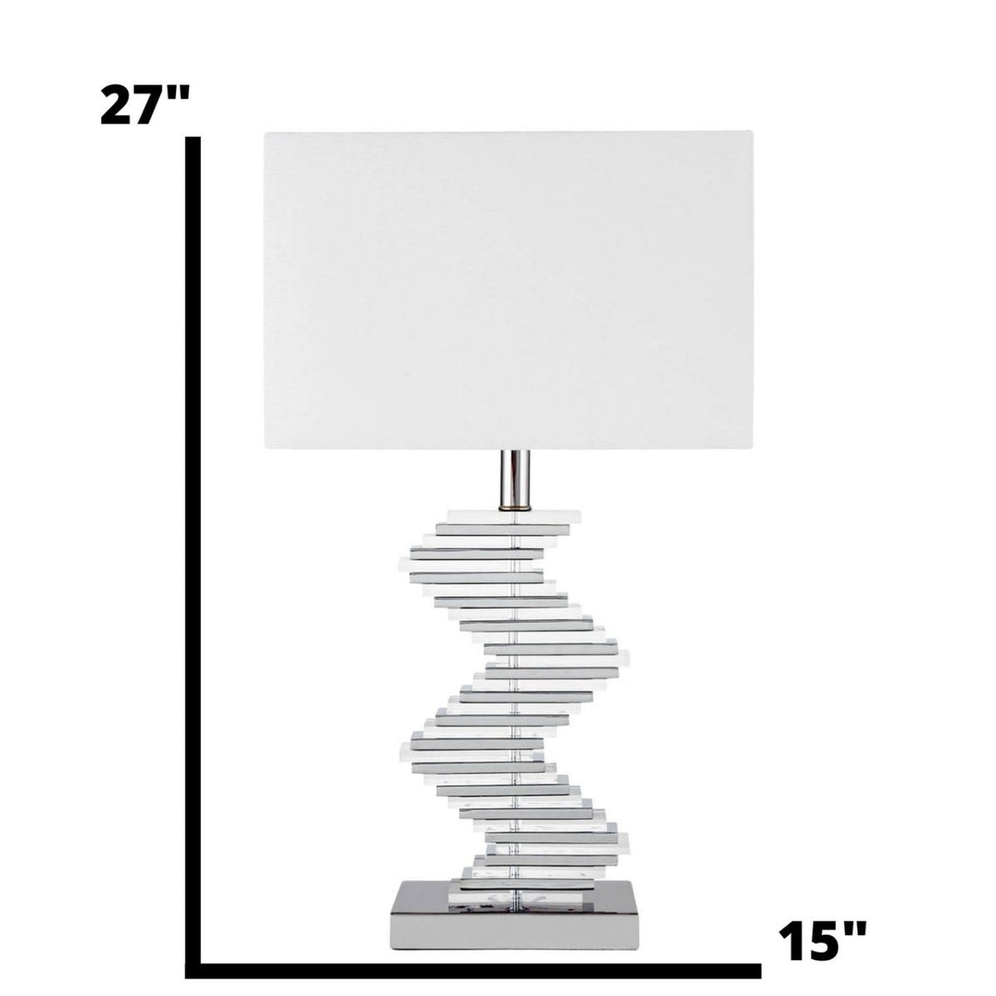 Crystal Two Tone Paved Table Lamp // 1 Light