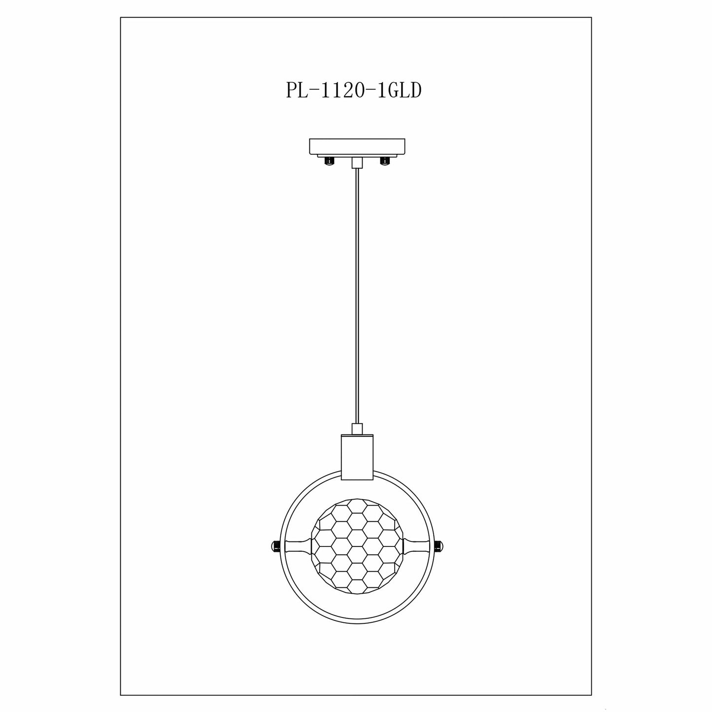 Hollywood Circle 1 Light Pendant // Gold