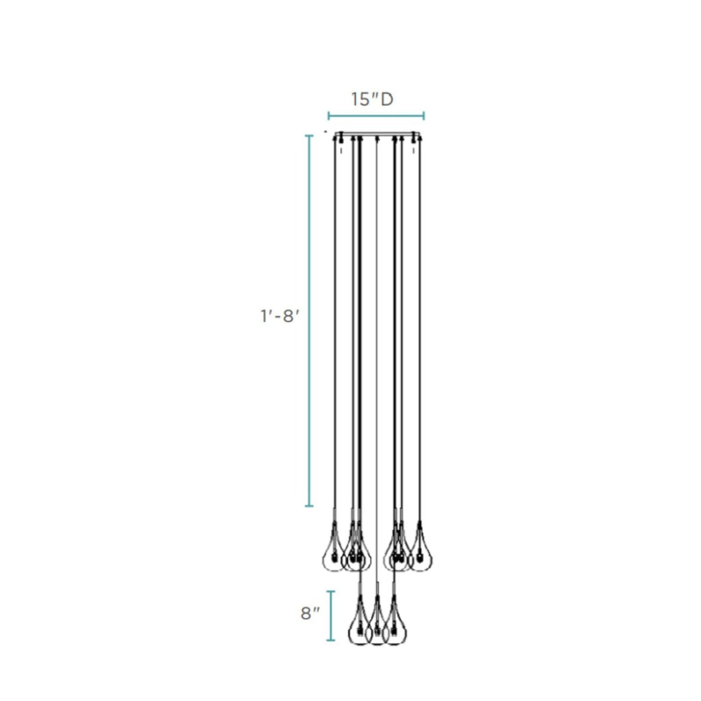 Modern Glass Drops Chandelier // 9 Light
