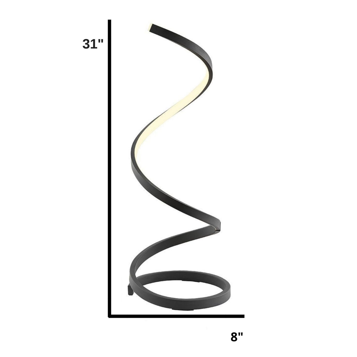 Modern Spiral LED Table Lamp // Led Strip // Matte Black