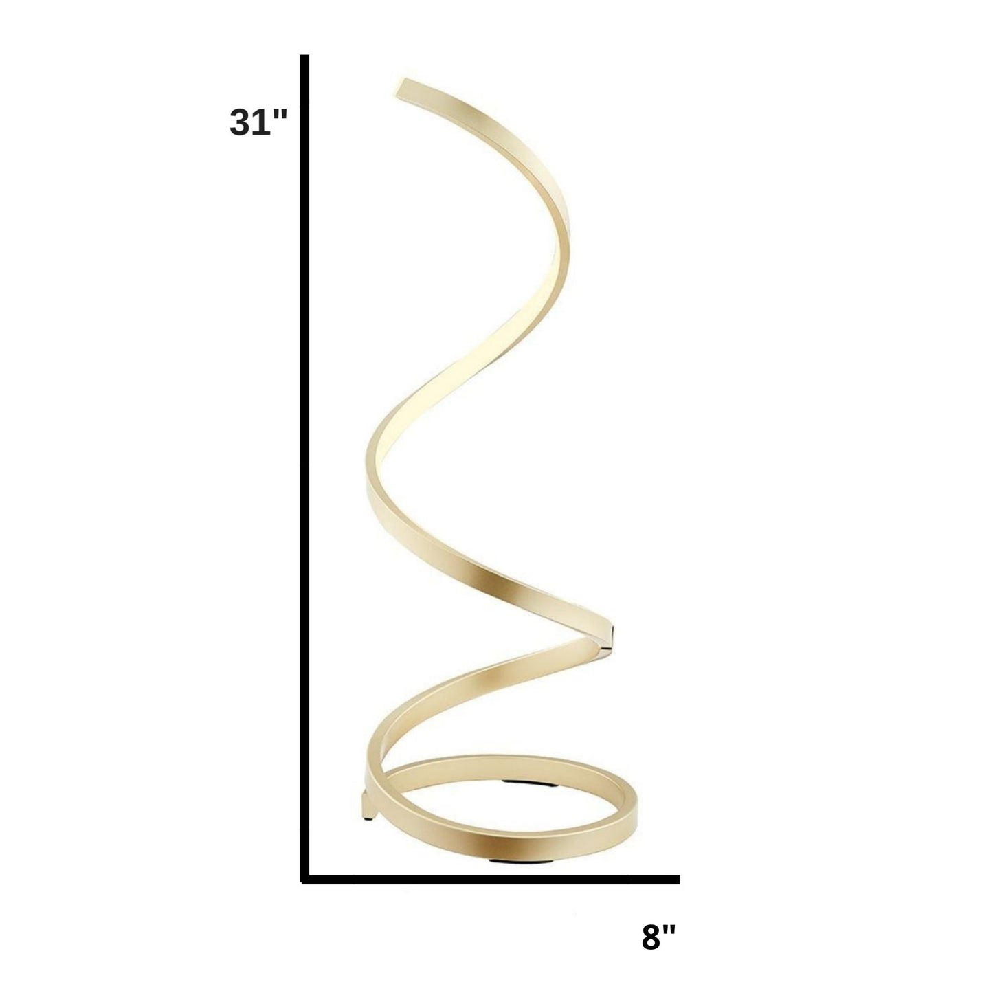 Modern Spiral LED Table Lamp // Led Strip // Sandy Gold