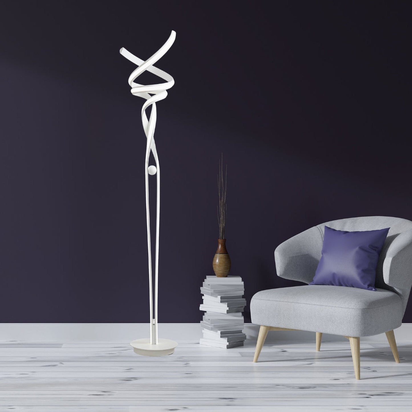 Munich LED White 63" Floor Lamp // Dimmable