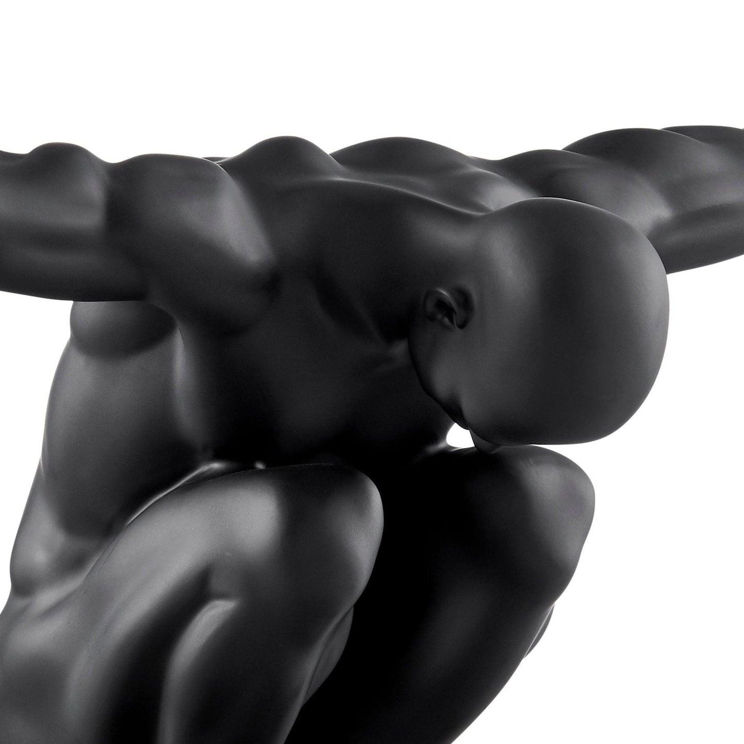 Small Saluting Man Resin Sculpture 17" Wide x 10.5" Tall // Black