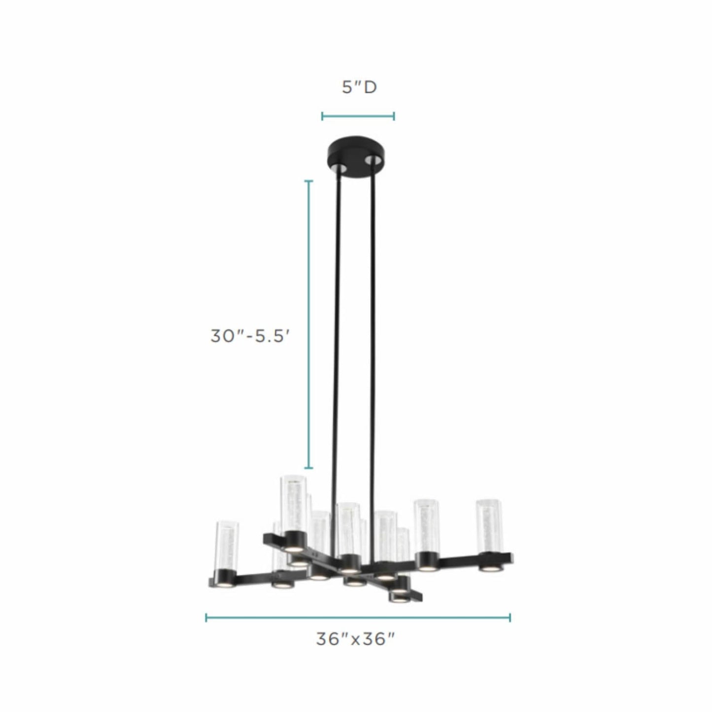 Victory 12 Light Chandelier // Matte Black