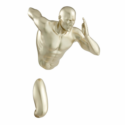 Gold Wall Runner 13" Man Sculpture