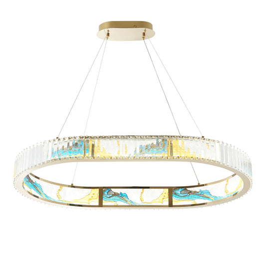 Boeseman's Colorful Chandelier - 1 Tier, Squoval