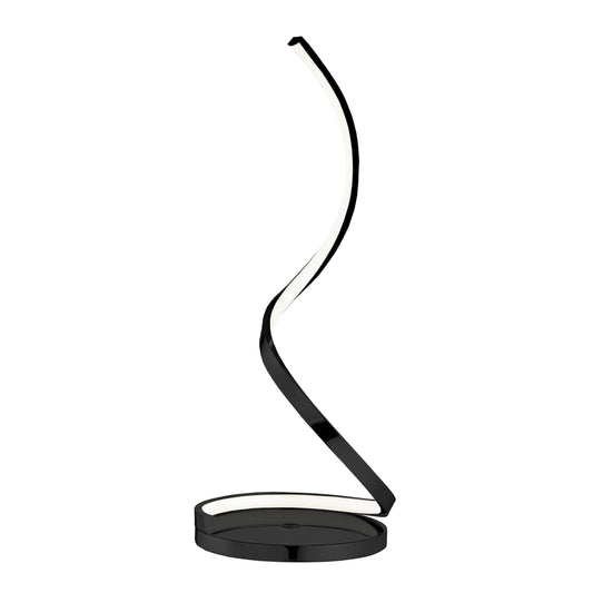 Modern Spiral Integrated LED Dimmable Table Lamp, Black