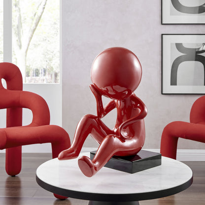 Rosso Thinker Sculpture