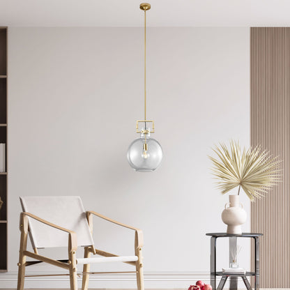 Atlas Crystal & Gold LED 1 Light Pendant