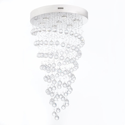 Crystal Chandelier Double Helix// 7 Light, 38" Hanging Length