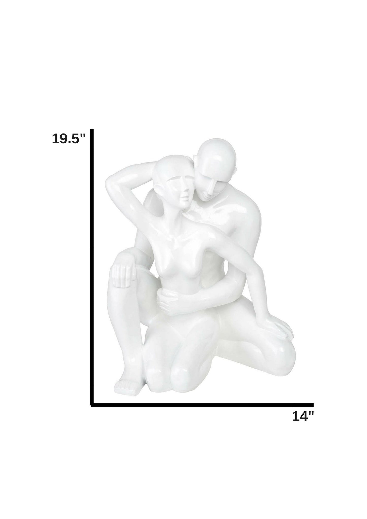 Entangled Romance Couple Sculpture // 19.5" White