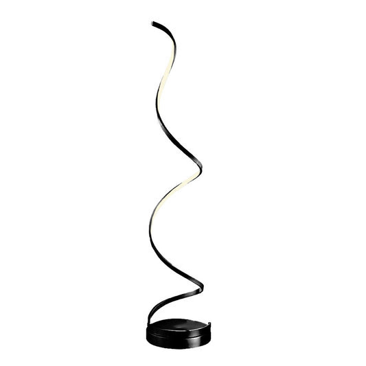 Modern Spiral LED 61" Black Floor Lamp // Dimmable Led Strip