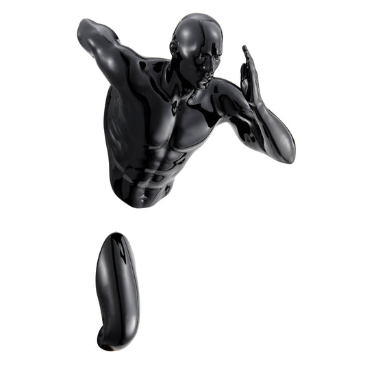 Black Wall Runner 13" Man Sculpture