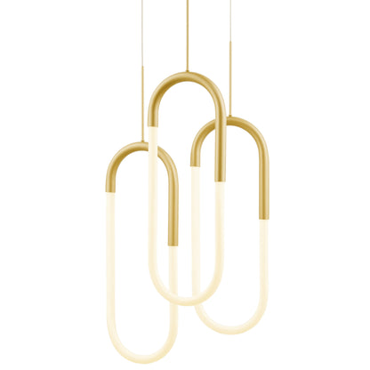 LED Three Clips Chandelier // Sandy Gold