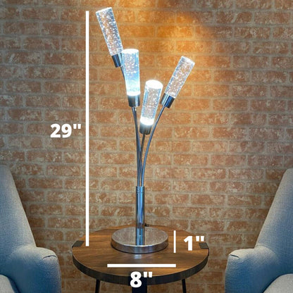 Blooming in Acrylic Table Lamp, 5 Light Chrome