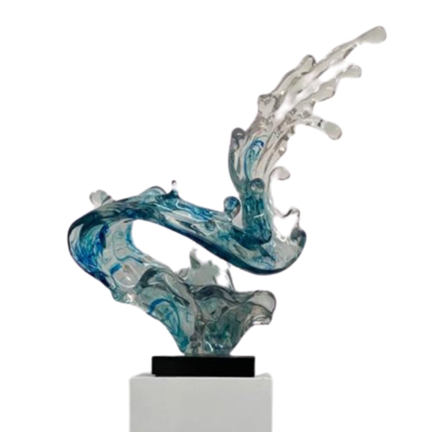 Wave Sculpture in Transparent in Blue // MEDIUM // TOP ONLY