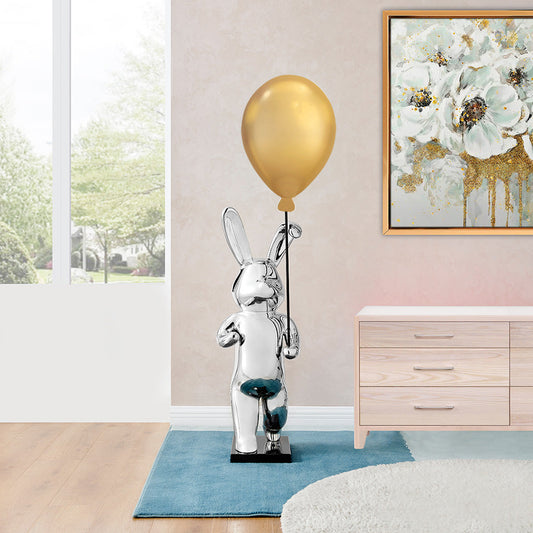 Chrome Bunny Gold Balloon
